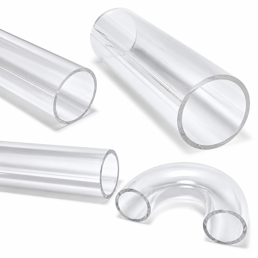 Extruded Clear Acrylic Tube 150mm to 250mm dia for Signage & furniture components