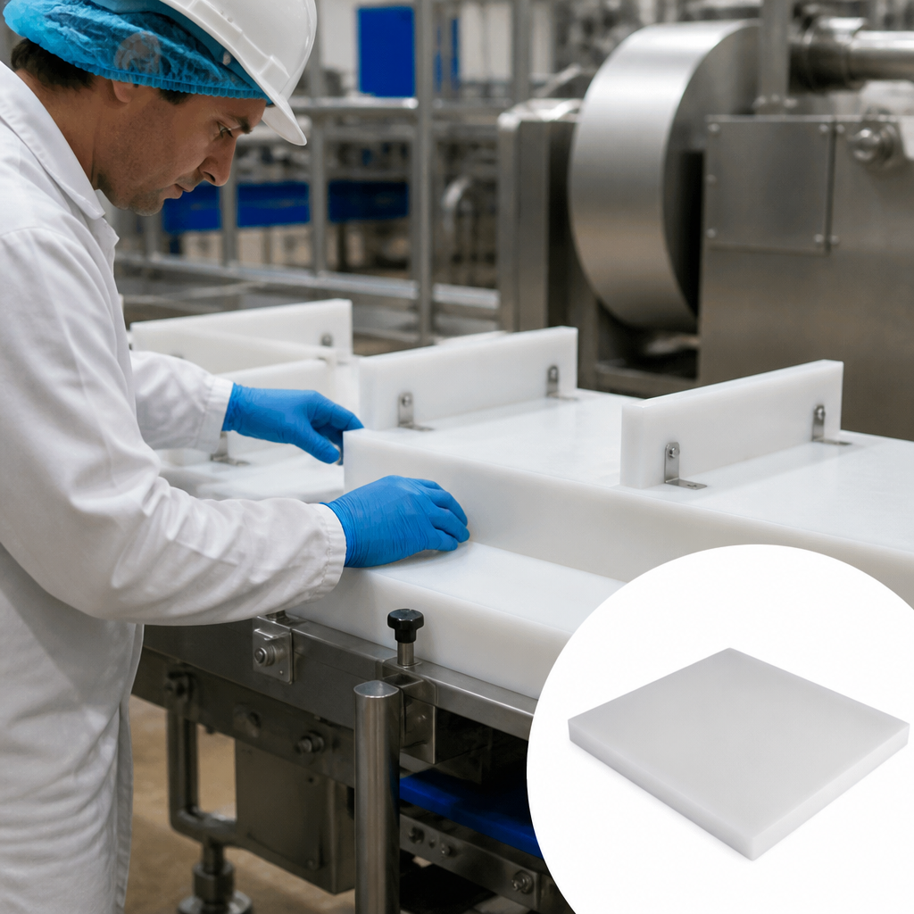 Ultra-High Molecular Weight Polyethylene Natural Sheet for Food Processing 50mm to 80mm thick