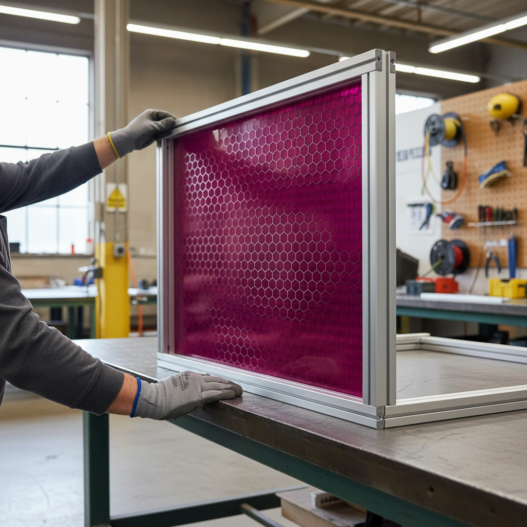 Premium Honeycomb Composite Sheet PETG - Purple, Rigid, Impact Resistant for Partition Walls and Lighting Fixtures