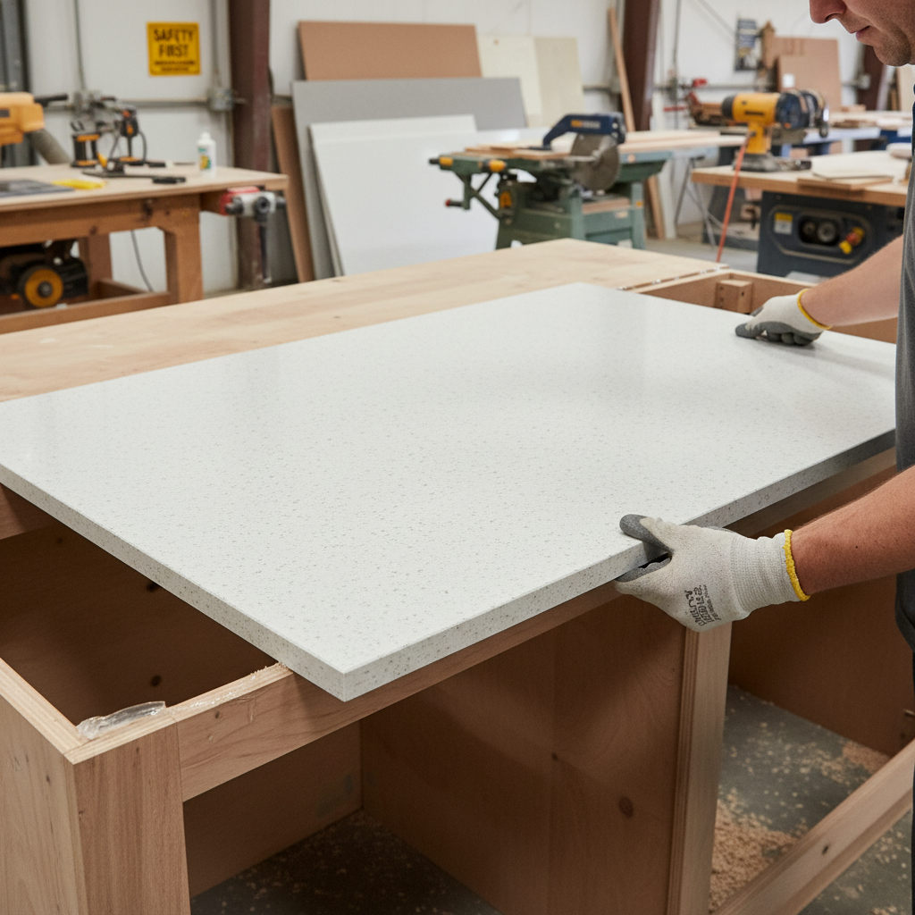 Premium Solid Surface Material - Light Ash Color, Durable and Versatile for Interior and Exterior Applications