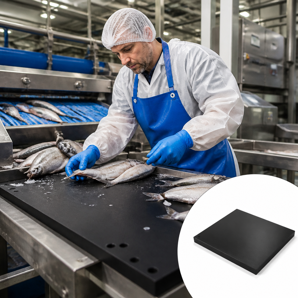 Ultra-High Molecular Weight Polyethylene Black Sheet for Food Processing 5mm to 40mm thick - UK Engineering Plastics