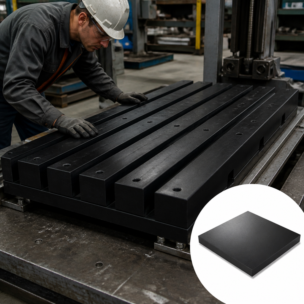 Cast Nylon 6 Black Sheet for Engineering Applications 70mm to 100mm thick