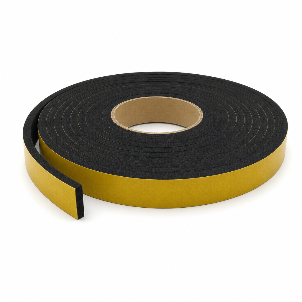 Adhesive Backed Expanded Neoprene Strip 25mm x 6mm – 6m Roll