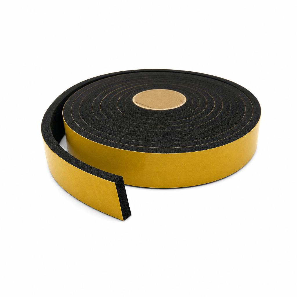 Adhesive Backed Expanded Neoprene Strip 50mm x 10mm – 6m Roll