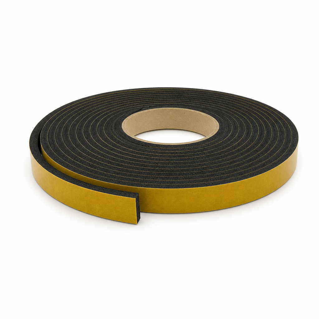 Adhesive Backed Neoprene Sponge Strip 19mm x 5mm – 6m Roll