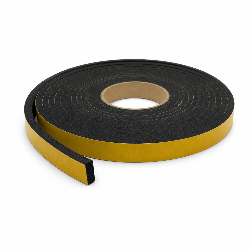Adhesive Backed Expanded Neoprene Strip 19mm x 6mm – 6m Roll