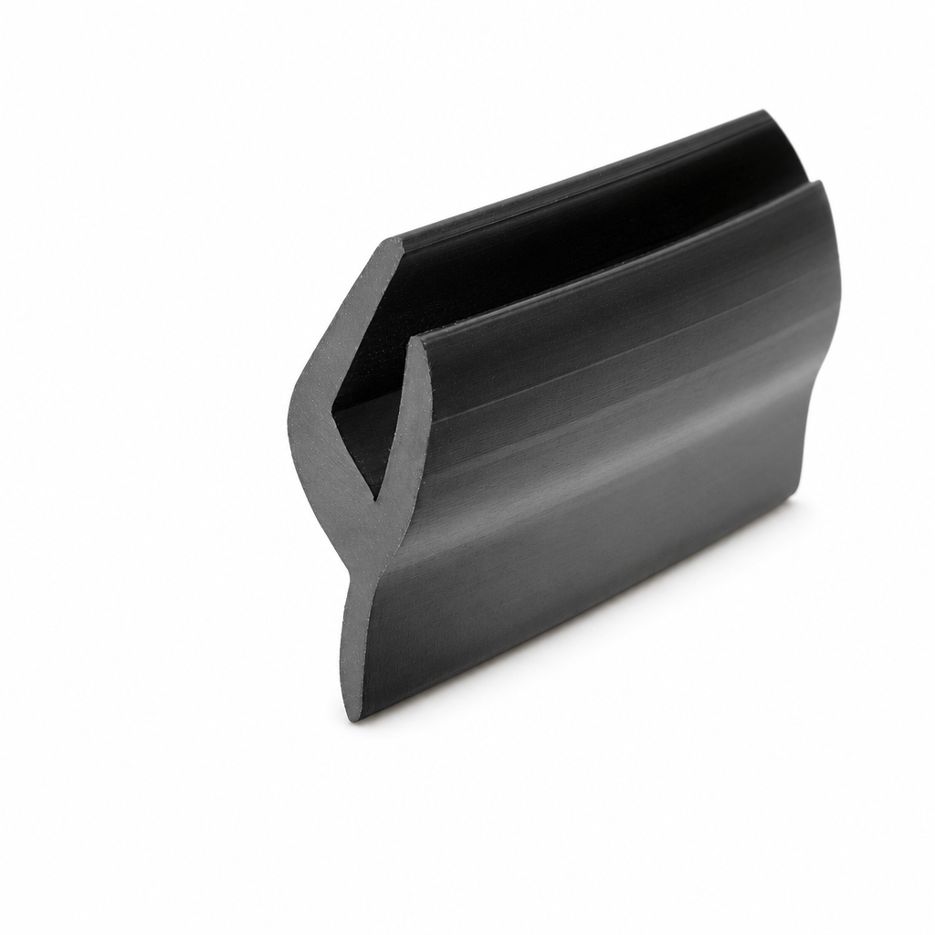 Rubber U Channel with Lip 15.7mm x 16.5mm – Per Metre