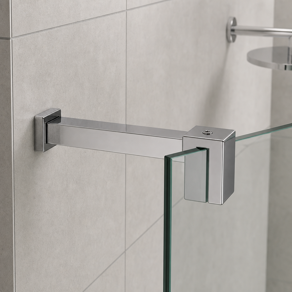 Adjustable Telescopic Shower Support Bar for 6mm Glass