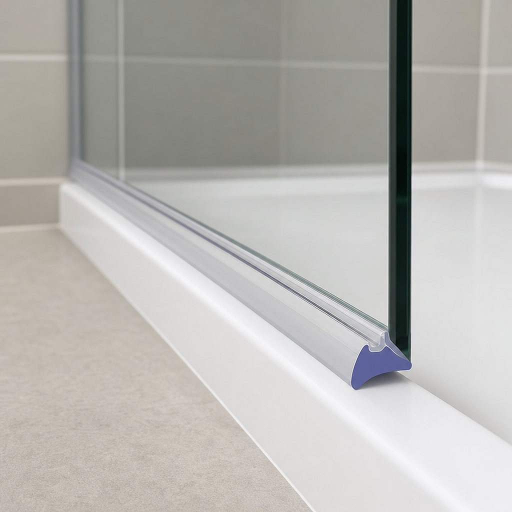 Bifold Channel T Shower Seal – 25mm Gap, Clear PVC – BIF041