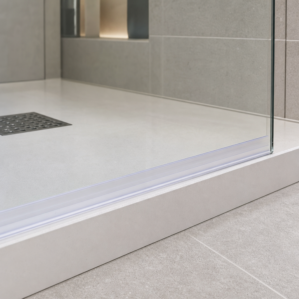 Bifold Channel T Shower Seal – Clear Soft PVC 25mm Sample