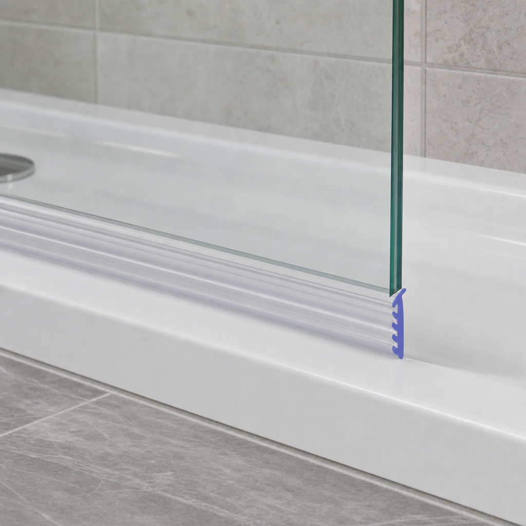 Bifold Channel T Shower Seal – 25mm Gap, Clear PVC – BIF077