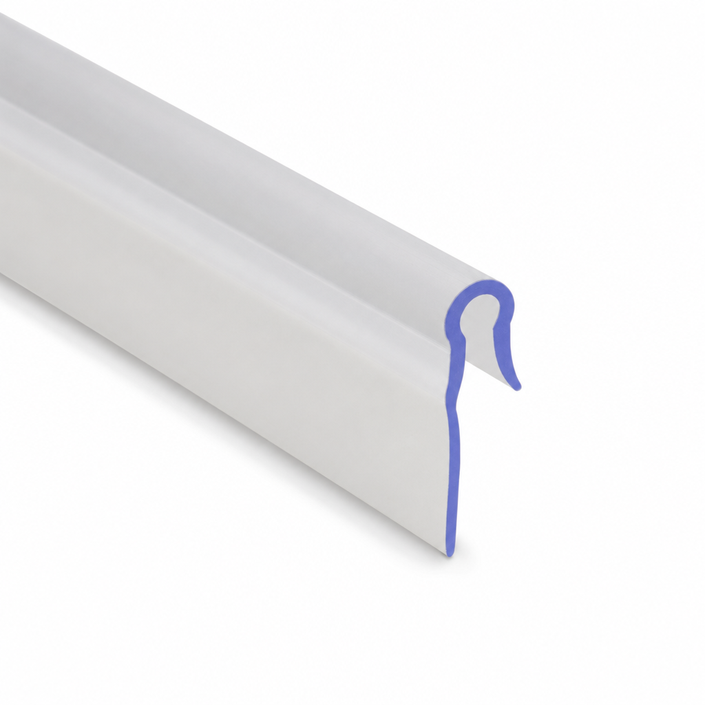 Bifold Channel T Shower Seal – Clear, 25mm Gap, Rigid PVC