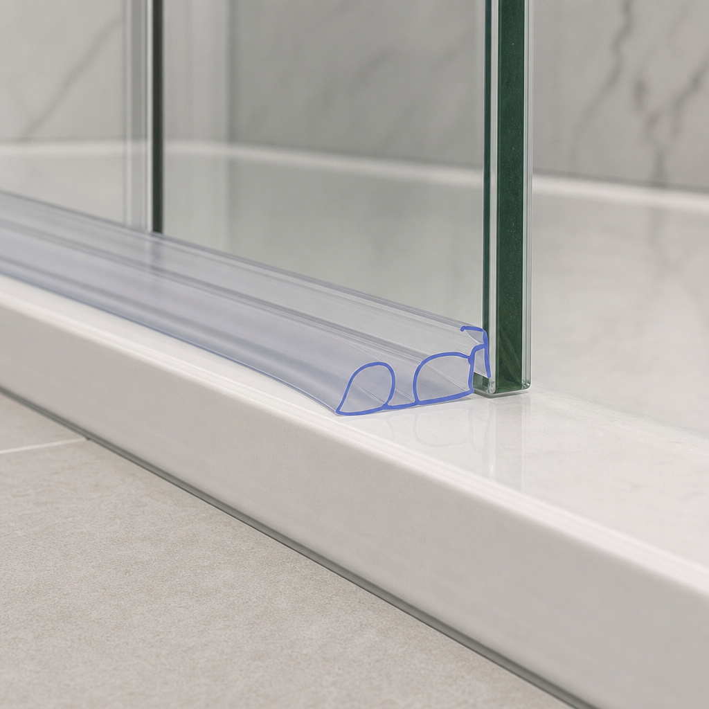Bifold Channel T Shower Seal – 25mm Gap, Clear, 900mm/2000mm