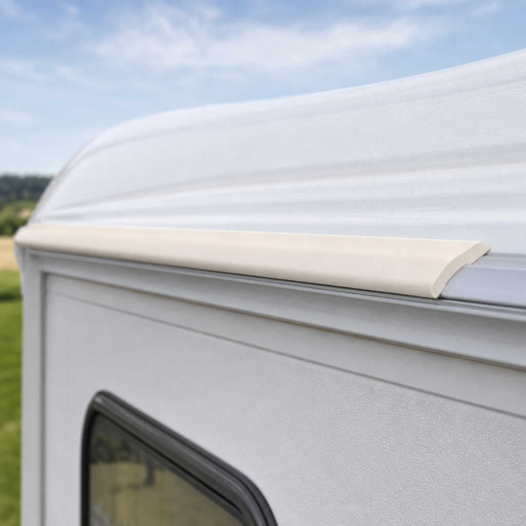 Cream Awning Rail Insert Trim 14.9mm Wide – Per Metre