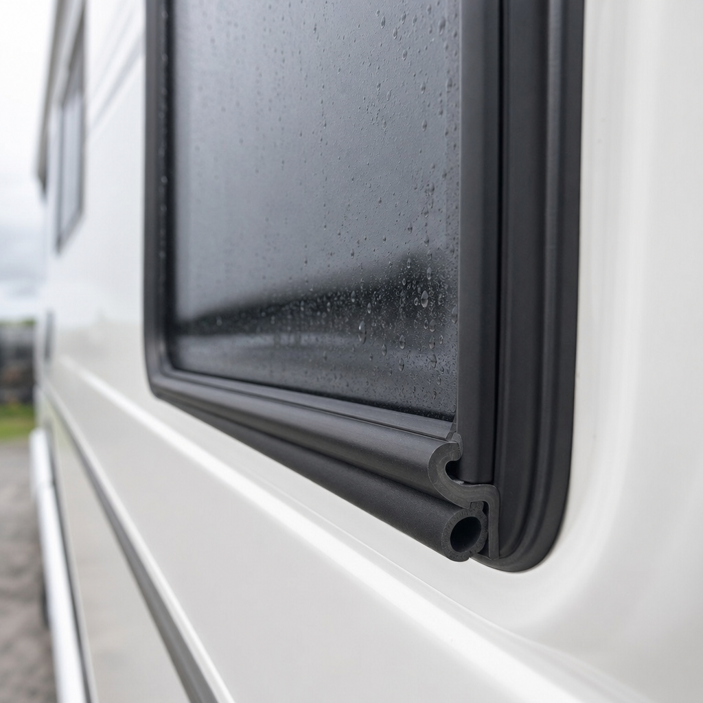Caravan Window Rubber Seal 30mm Panel, 12mm Bulb – Per Metre