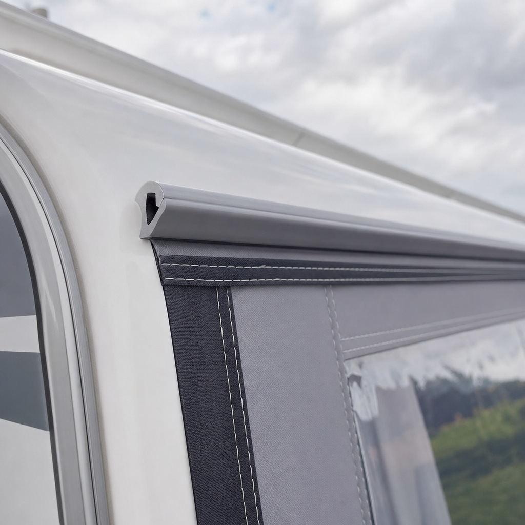 Grey Awning Rail Seal 9.8mm x 7mm – Per 100 Metres