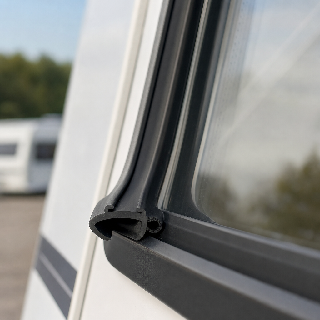 Caravan Window Rubber Seal 36-40mm Panel 10mm Bulb – Per Metre