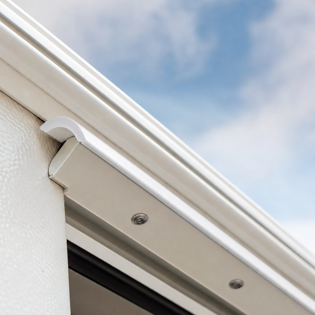 White Awning Rail Insert Trim 12.3mm – Per Metre