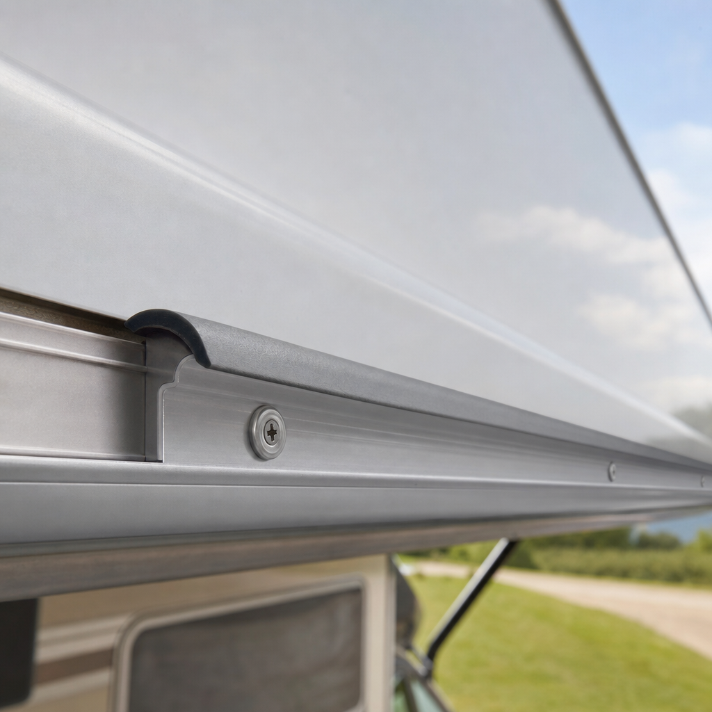 Silver Awning Rail Insert Trim 12.3mm Wide – Per Metre