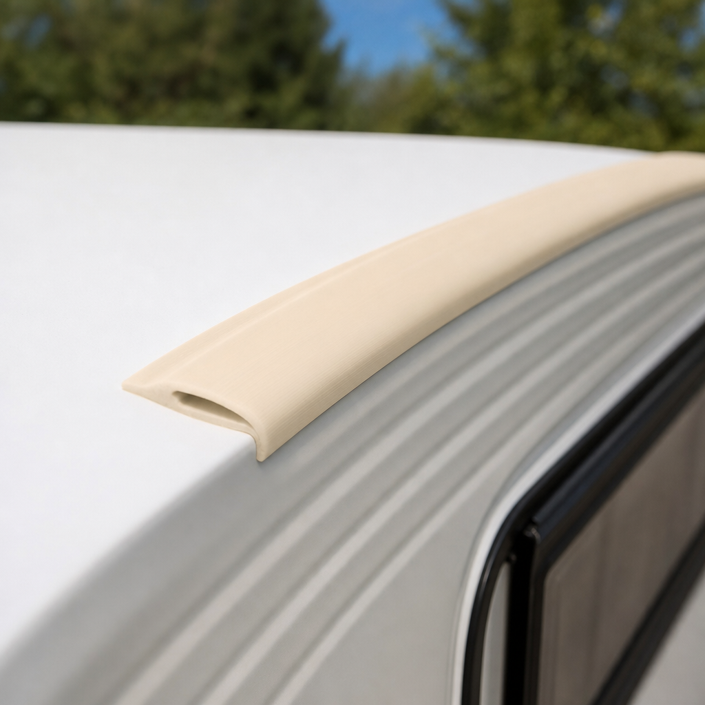 Cream PVC Inner Side & Roof Joint Trim – Per Metre