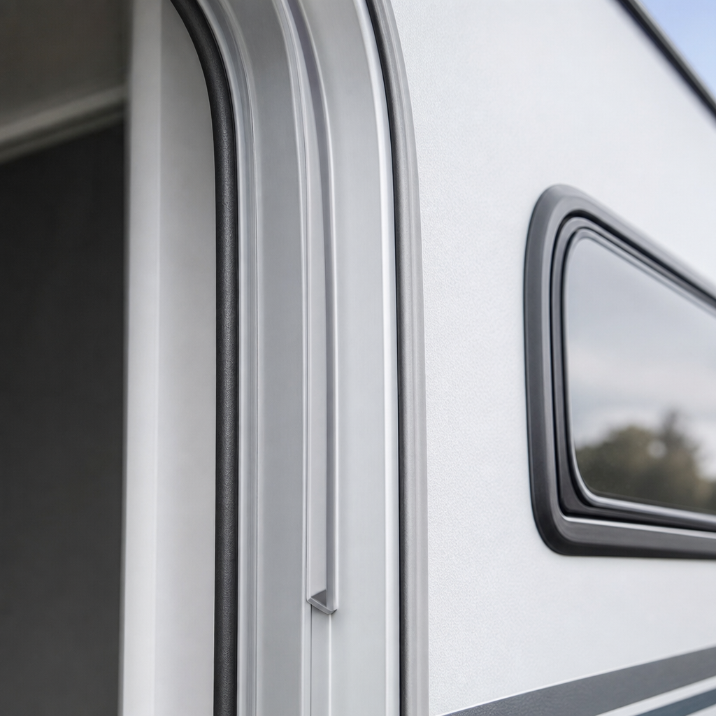 Grey PVC Door Frame Trim 16.9mm x 5.6mm – Per Metre
