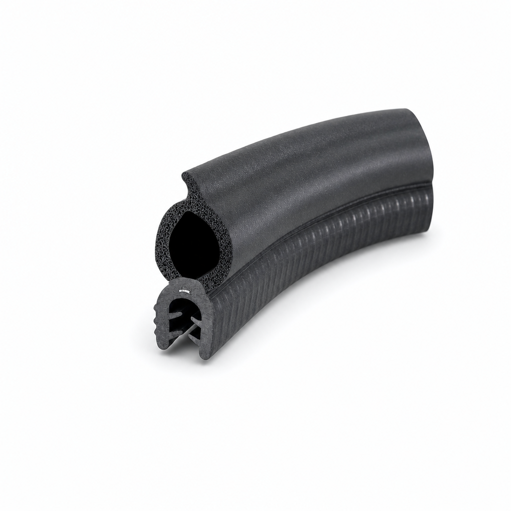 Edge Trim with Top Seal 16.7mm Bulb – Fits 3-5mm Panels