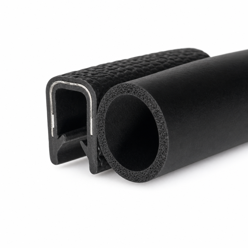 Edge Trim with Side Seal 9.5mm Panel – 17.5mm Bulb – Per Metre