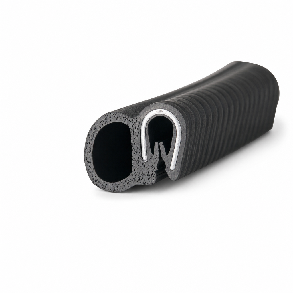 Plastic Reinforced Edge Trim with Side Seal 15mm – Per 50 Metres