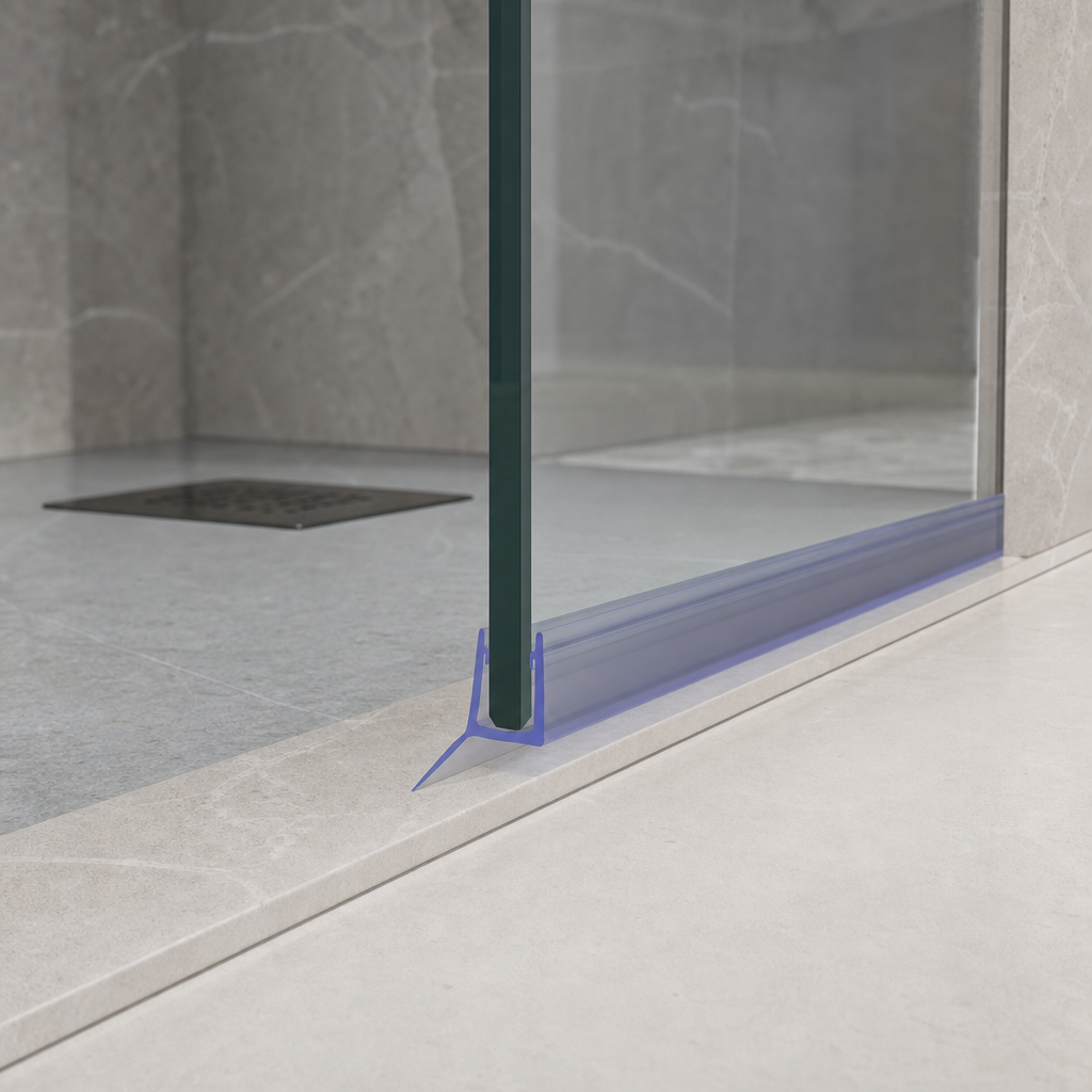 Fin Shower Screen Seal for 8mm Glass – Seals 10-15mm Gap