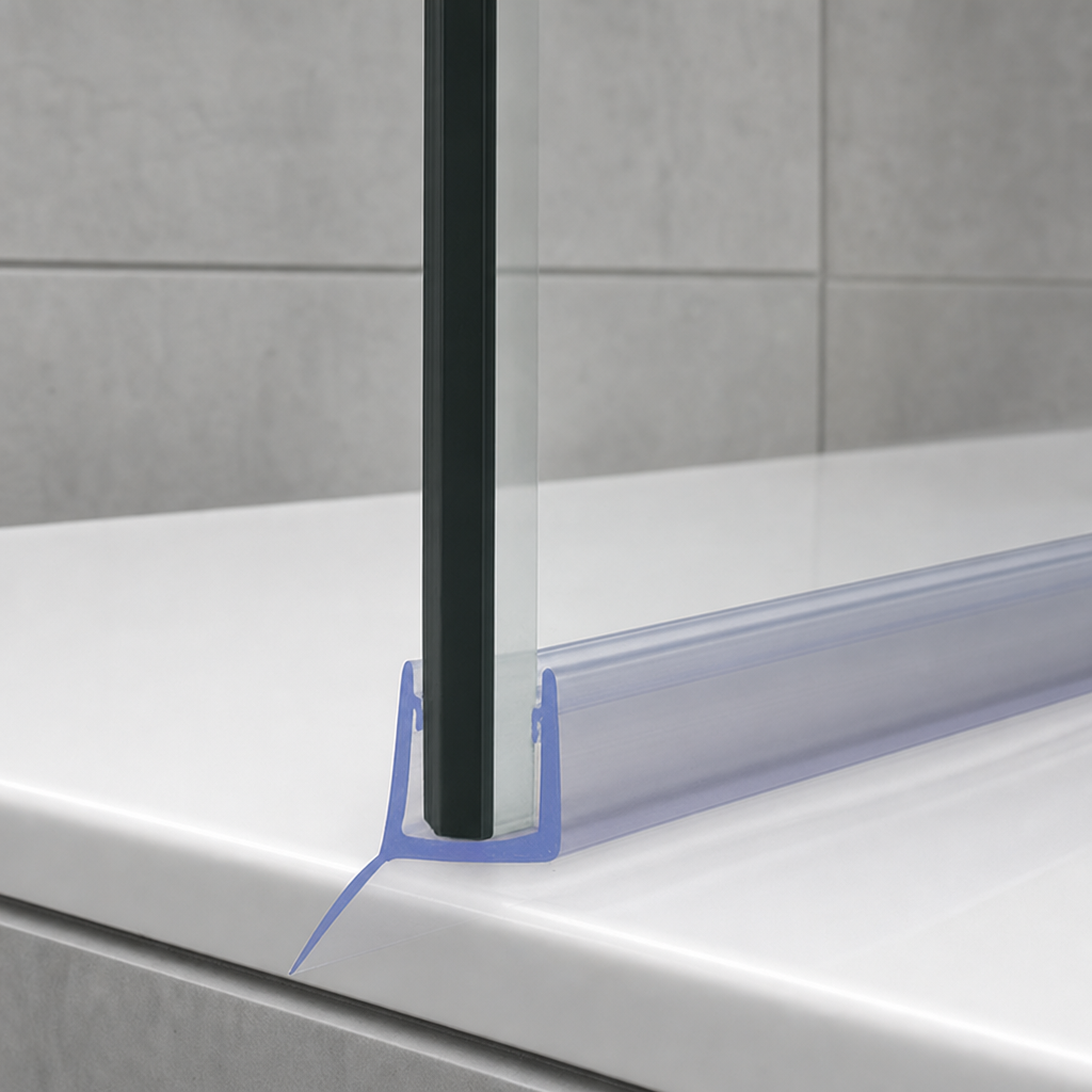 Fin Shower Screen Seal for 10mm Glass – Seals 10-15mm Gap