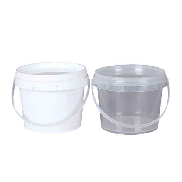 Clear, White, or Natural Small Plastic Buckets – Ideal for Household or Industrial Use