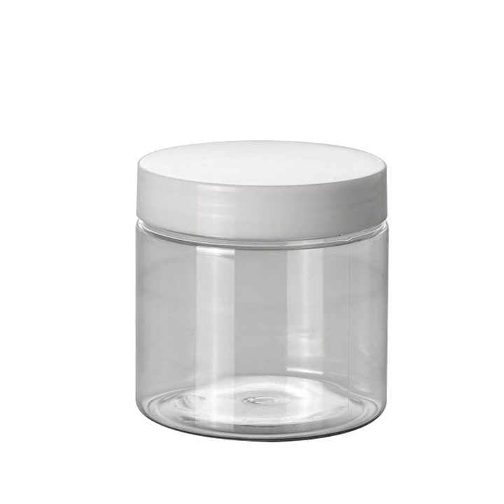 Transparent PET Plastic Jar – Shallow Screw Top, 100mm Neck Diameter