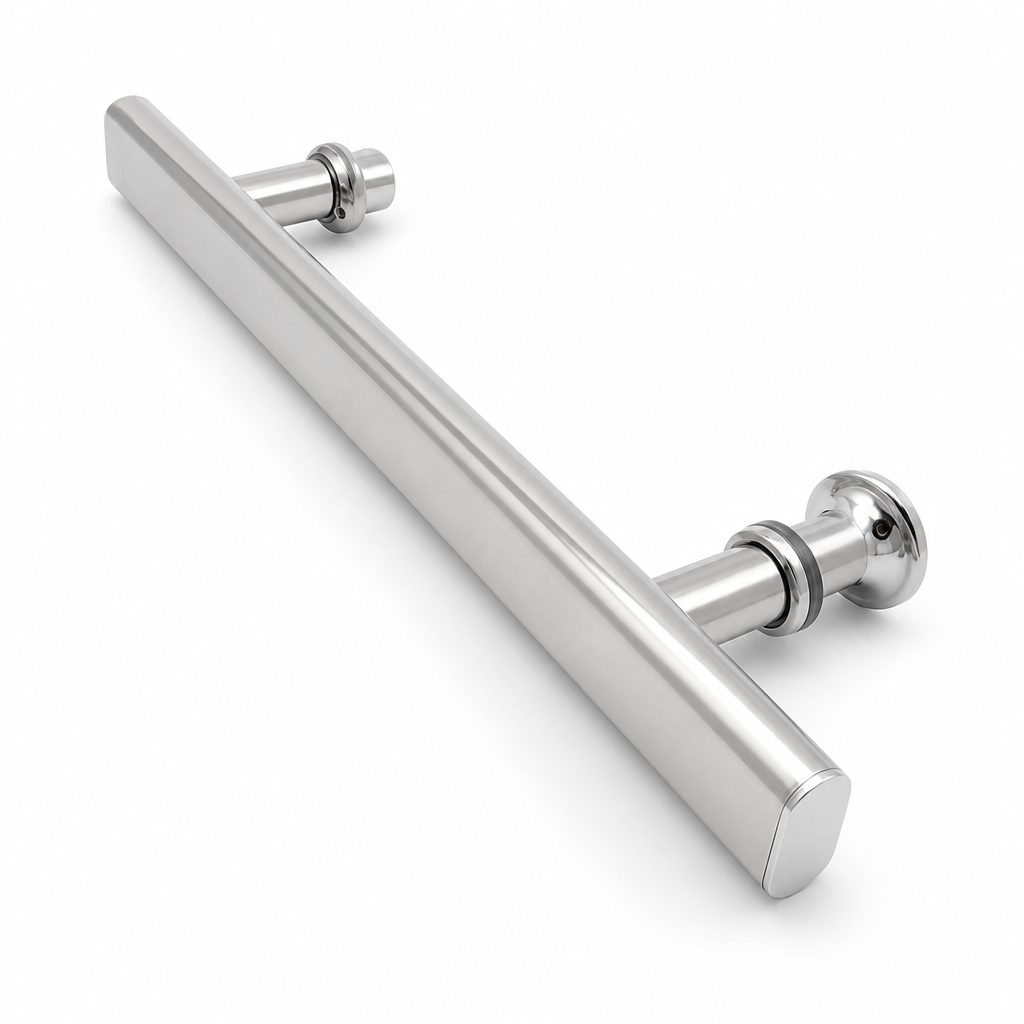 Shower Door Handle – 200mm Hole Centres – Chrome Effect