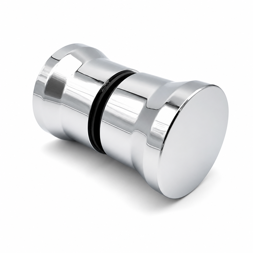 Chrome Shower Door Handle – 65mm Wide, Fits 6mm Holes