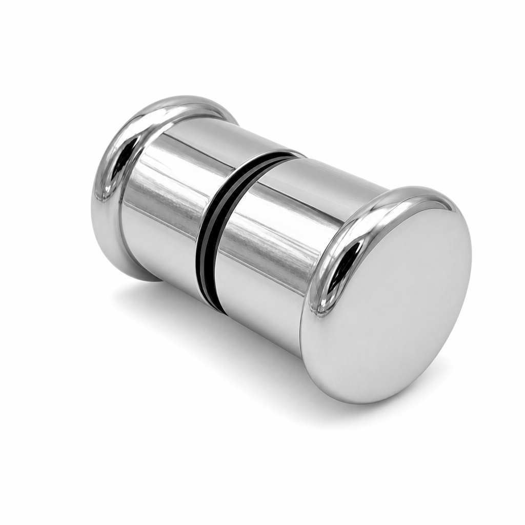 Chrome Effect Shower Door Handle – 75mm Wide, 6mm Hole