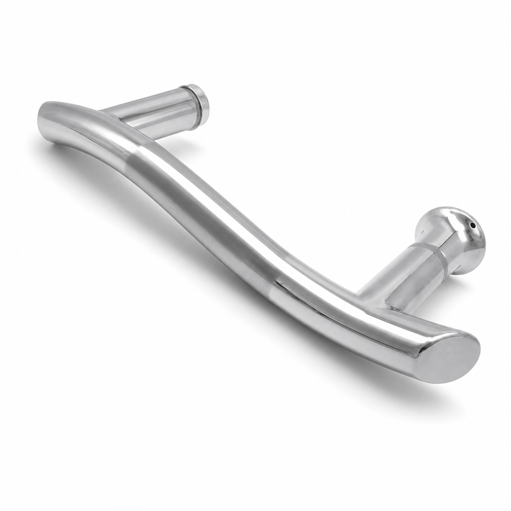 Chrome Shower Door Handle – 145mm Hole Centres