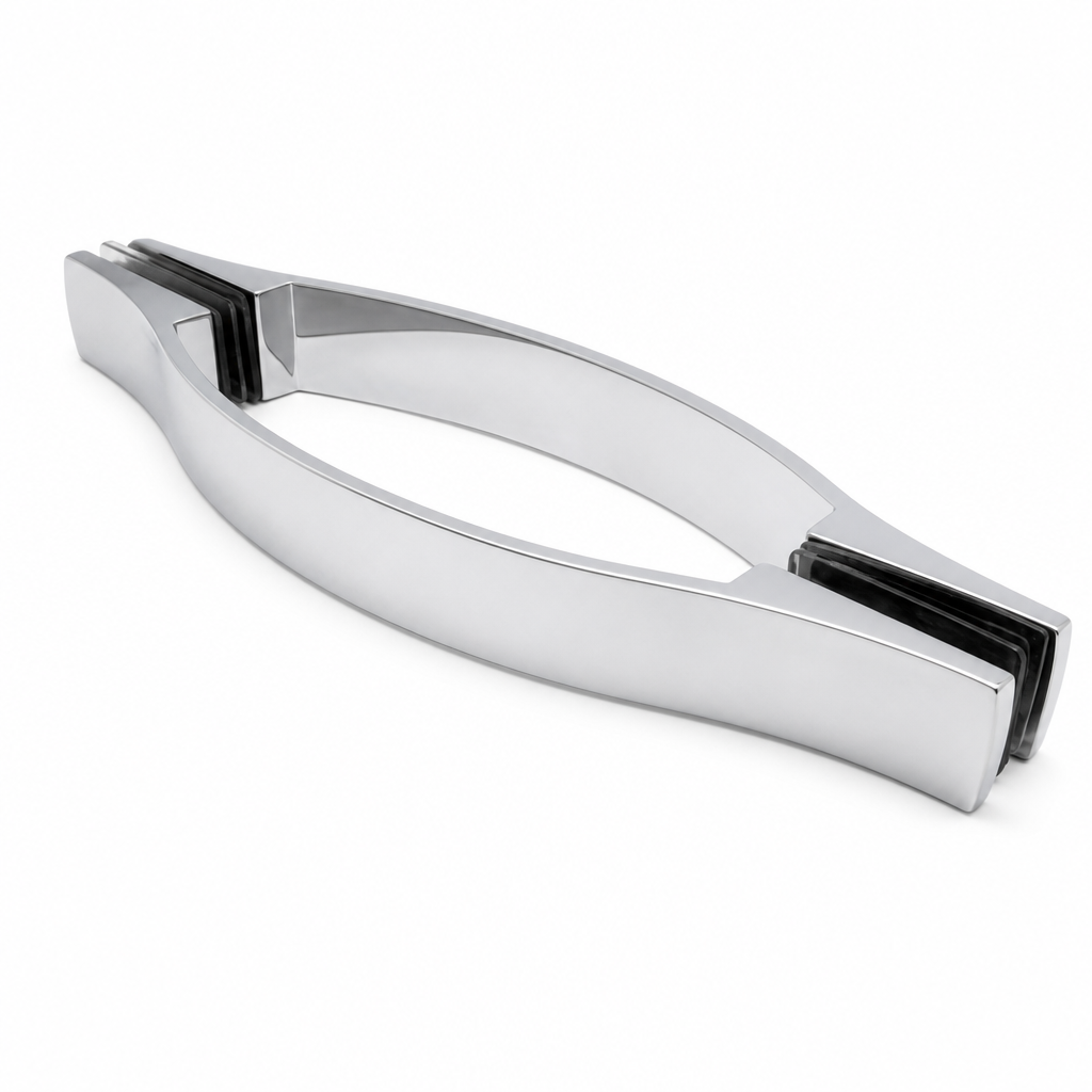 Shower Door Handle – 145mm Hole Centres – Chrome Effect