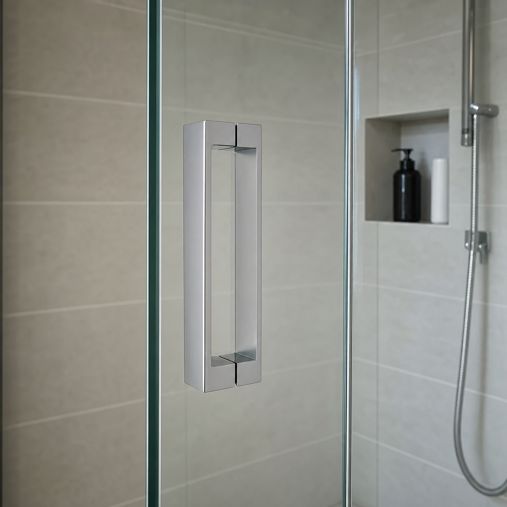 Chrome Shower Door Handle – 192mm Hole Centres