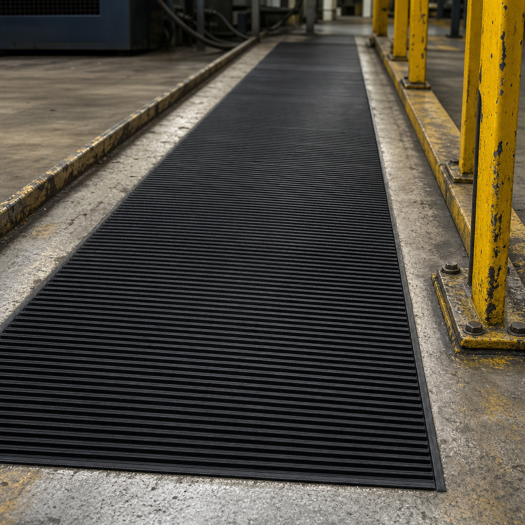 Ribbed Rubber Matting 10m x 1m x 6mm – Industrial Use
