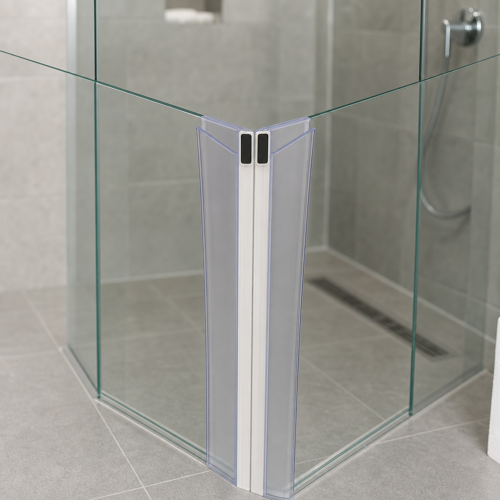 Magnetic Shower Screen Seal for 8mm Glass – 135°/180° Angle