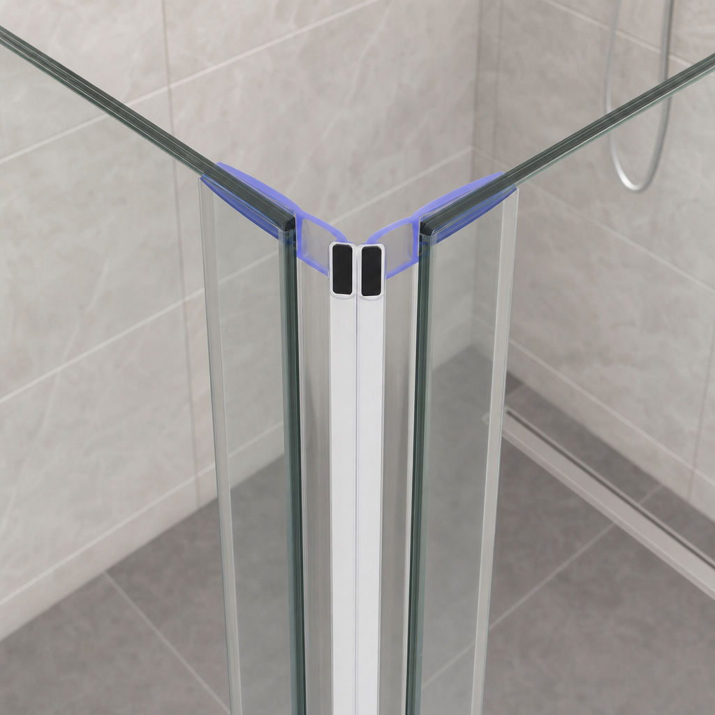 Magnetic Shower Screen Seal Chrome for 8-10mm Glass