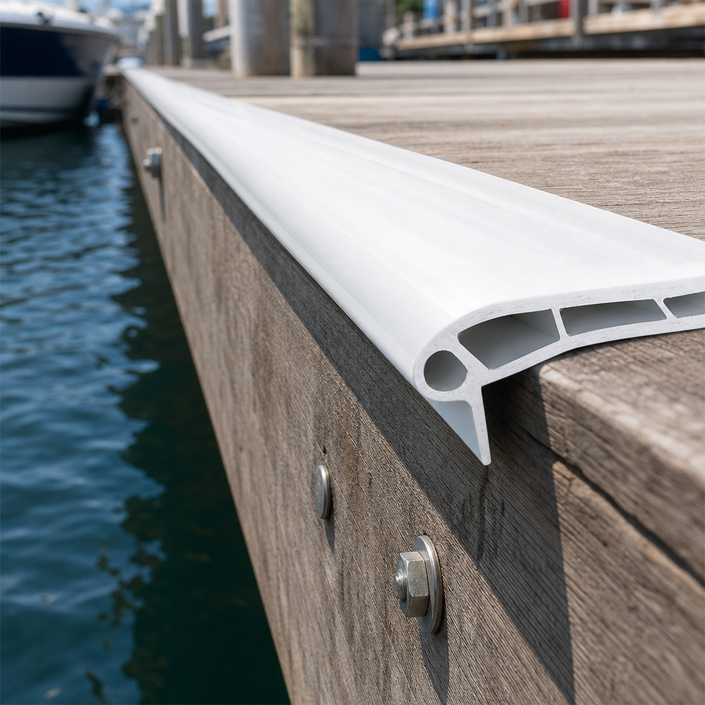 White PVC Pontoon Fender 56mm x 122mm – 4 Metre Coil