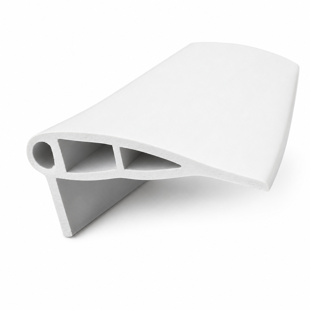 White PVC Pontoon Fender 56mm x 122mm – 4 Metre Coil