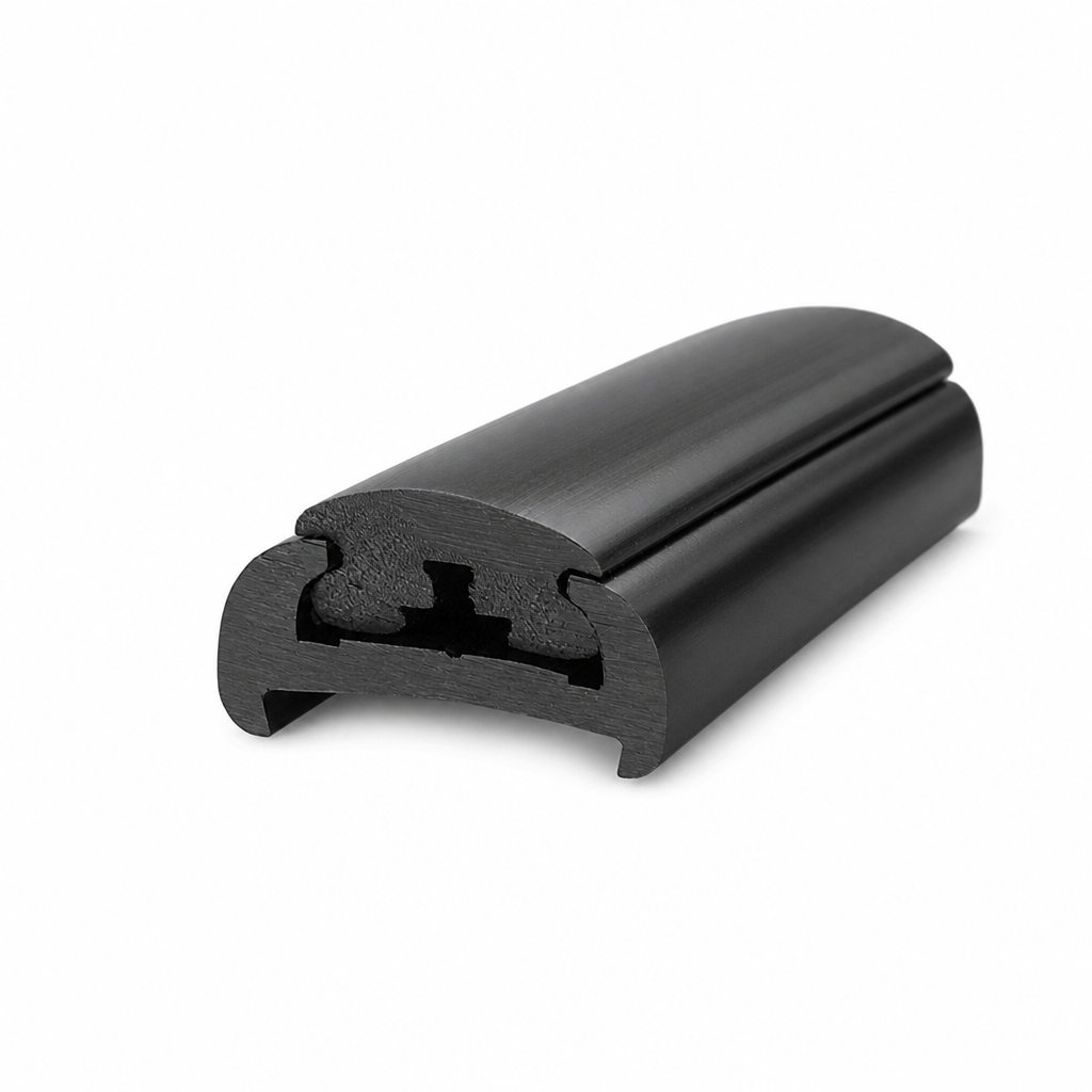 Black PVC Rigid Fender with Flexible Insert 38.6mm x 18mm