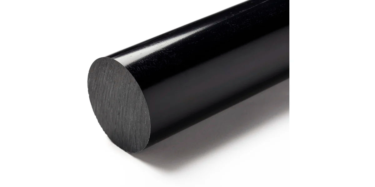 Cast Nylon 6 Plastic Rod, Black, High Strength & Wear Resistance, Self-Lubricating, for Gears, Bushings, Large Sizes, Food Compliant, 10mm to 100mm