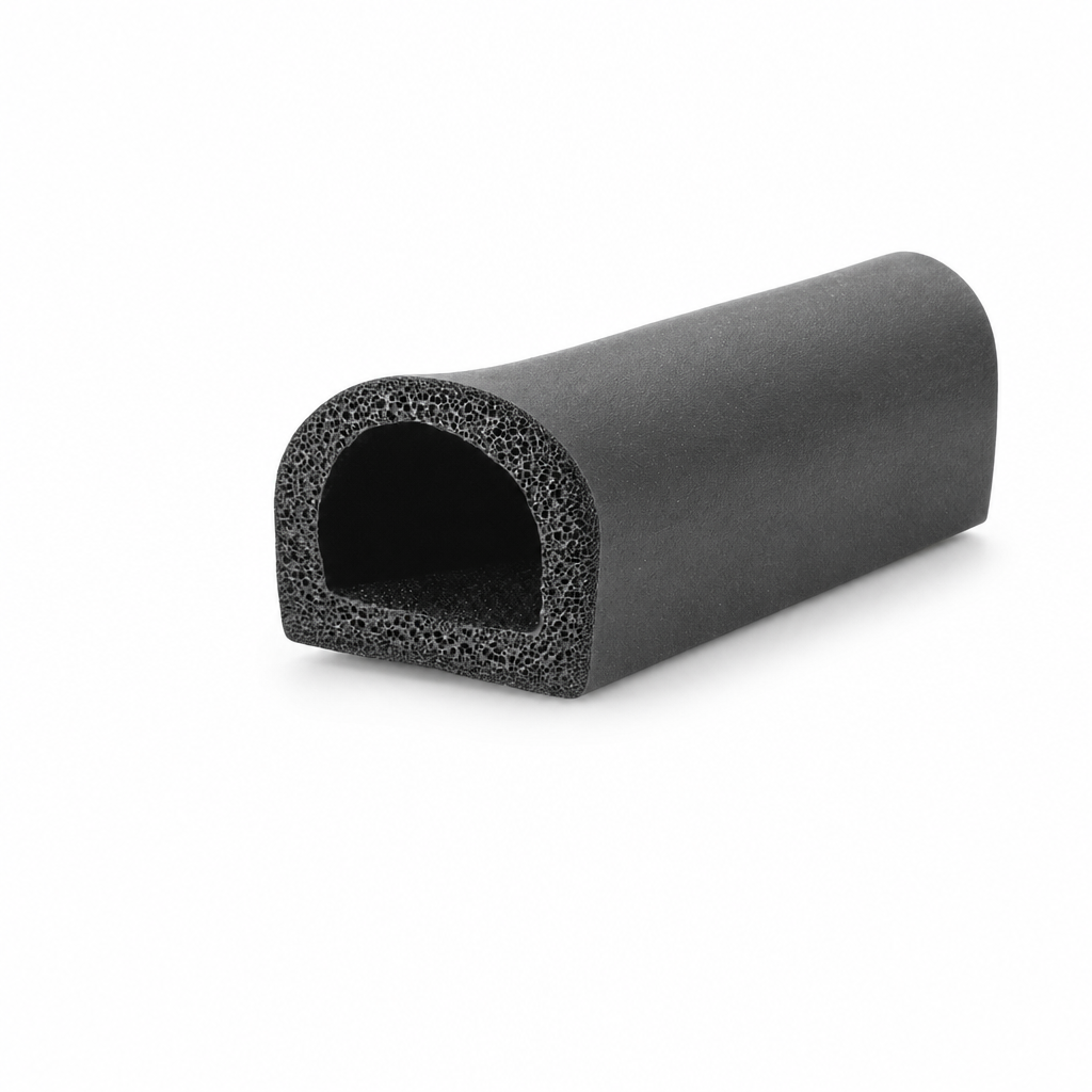 Sponge Rubber D-Section Seal 28mm x 23mm – Per Metre