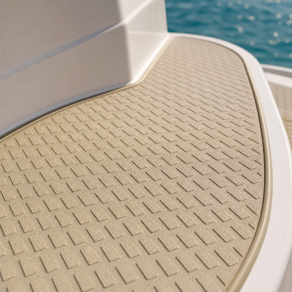 Diamond Pattern Anti-Slip Deck Covering – Stone Grey, 1.2m x 0.9m Sheet