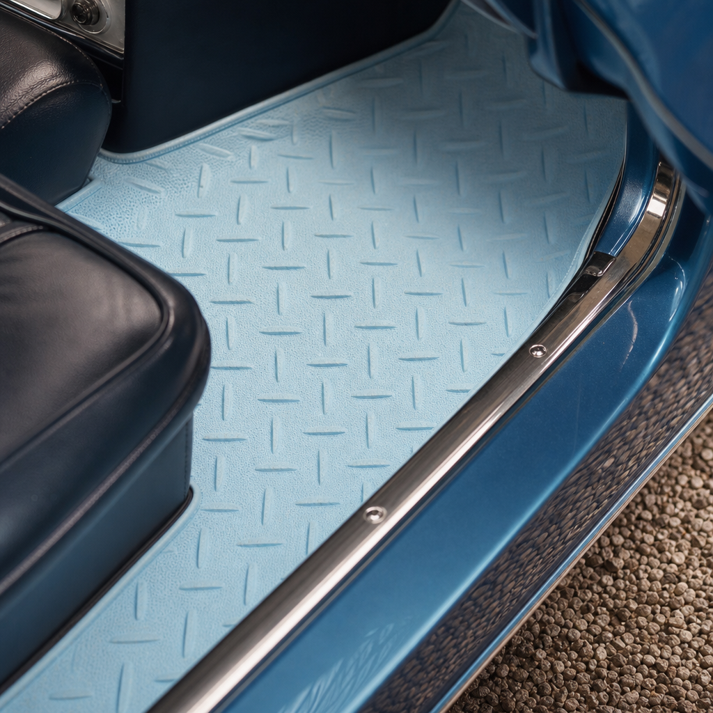 Diamond Pattern Anti-Slip Deck Covering – Light Blue, 1.2m x 0.9m Sheet