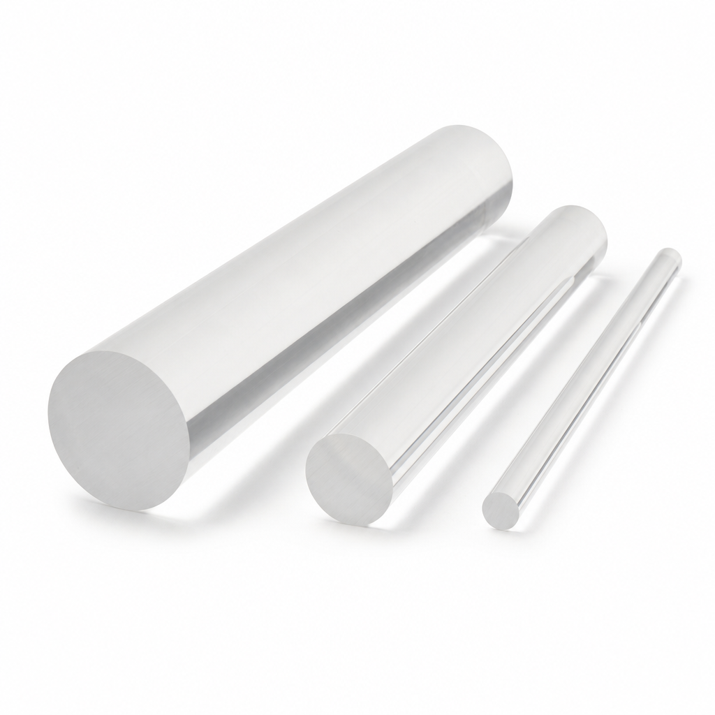 Square Acrylic Rod – 3mm to 35mm Dimensions, Clear