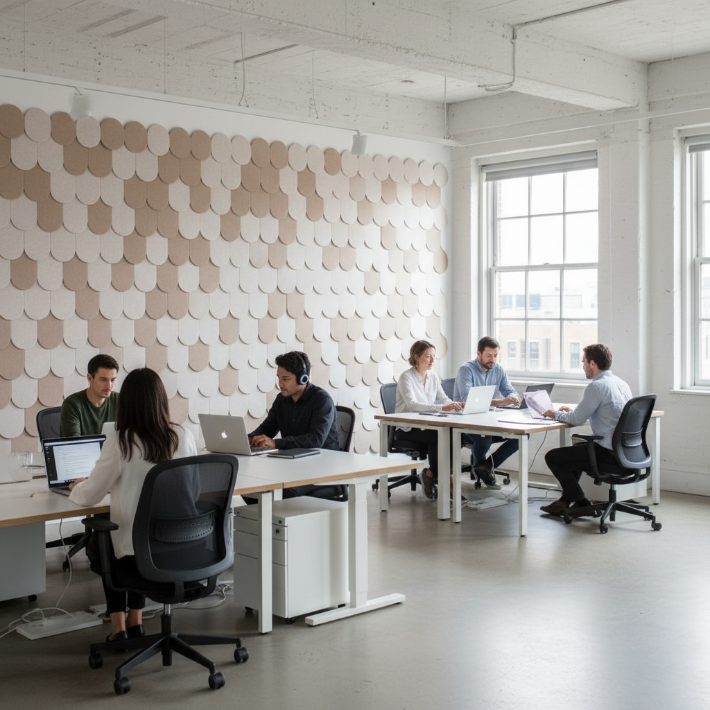 Premium 100% Recycled PET Felt Round Acoustic Wall Shingles 9mm - Pack of 15 for Superior Sound Absorption